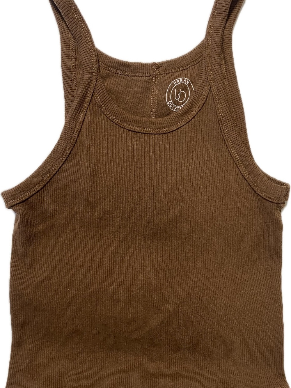Urban Outfitters Brown Ribbed Crop Tank